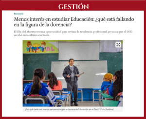 Docente de la UARM explica la transformación del rol del educador en un informe del diario Gestión.