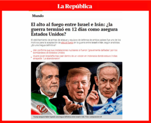 Ricardo Falla Carrillo, docente de Filosofía UARM, analiza en La República las implicancias geopolíticas del alto al fuego entre Israel e Irán.
