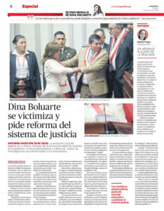 Marisol Vargas, docente de la Carrera de Ciencia Política de la UARM, analizó en La República el discurso de Dina Boluarte y su impacto político.